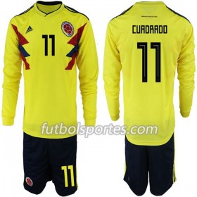 Camisetas Colombia Cuadrado 11 Niño Primera Equipacion Mundial 2018 Manga Larga